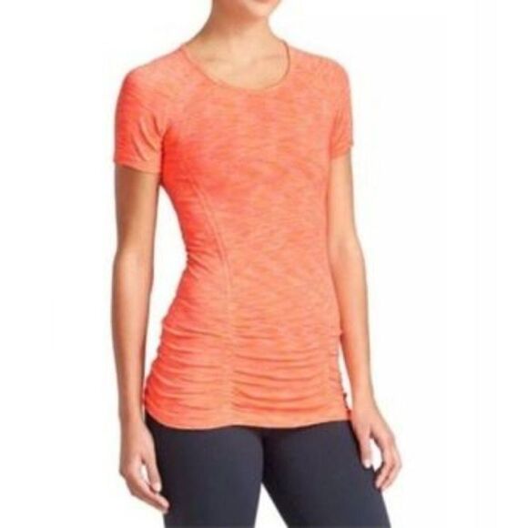 Athleta Women Athletic Fast Fastest Track Tee Top Size XS Orange Short Sleeve - Picture 1 of 8